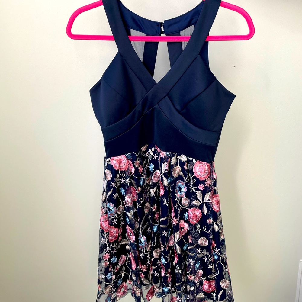 Navy Blue and flower pattern dress